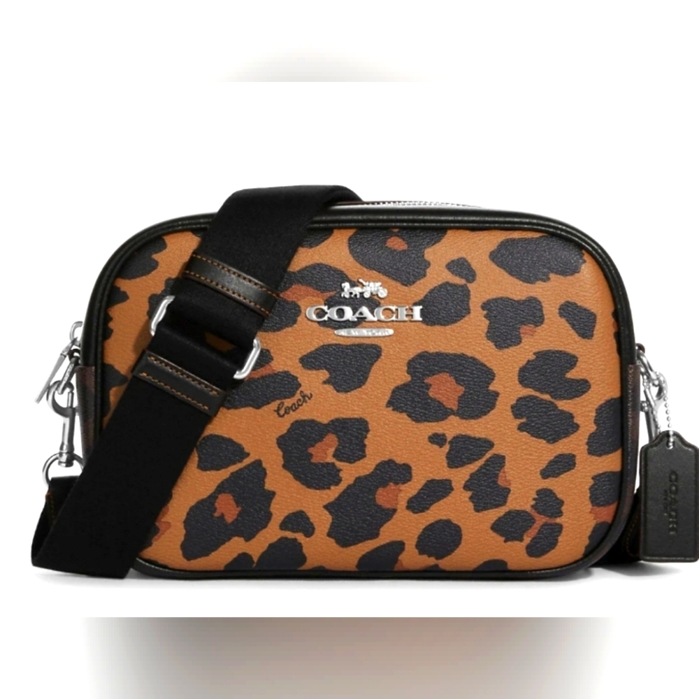 Coach Jamie Camera Bag in Signature Canvas with Leopard Print
